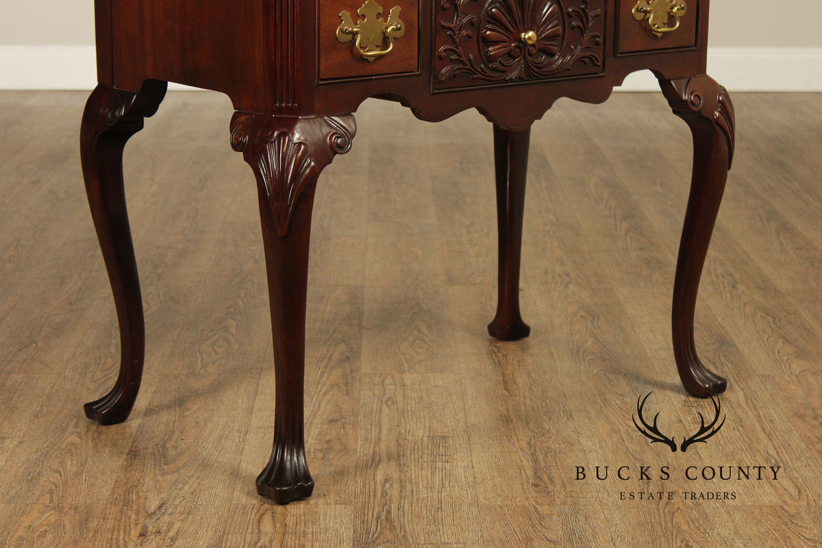 Councill Craftsmen Georgian Style Mahogany Shell Carved Lowboy