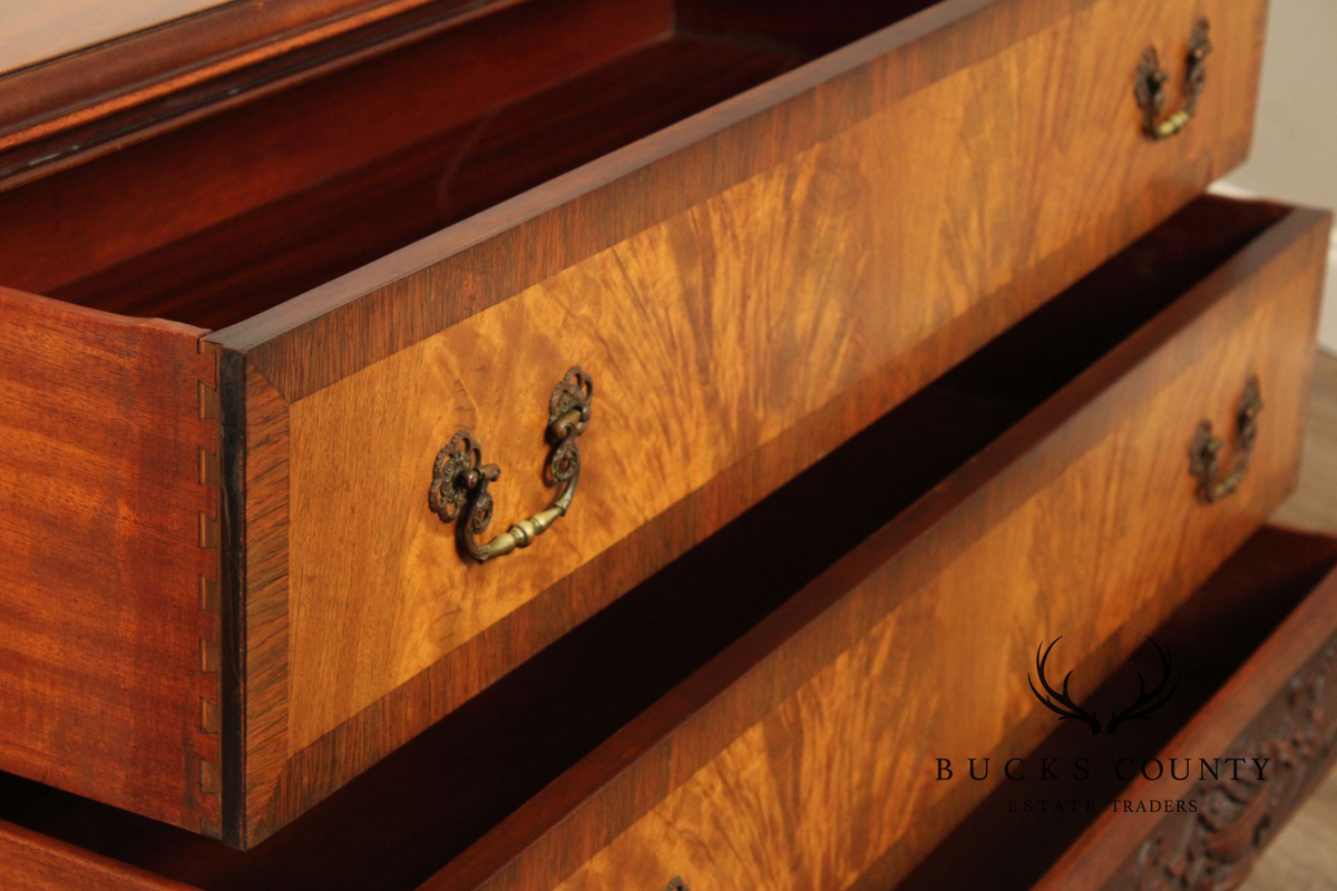 Georgian Style Carved Mahogany Commode
