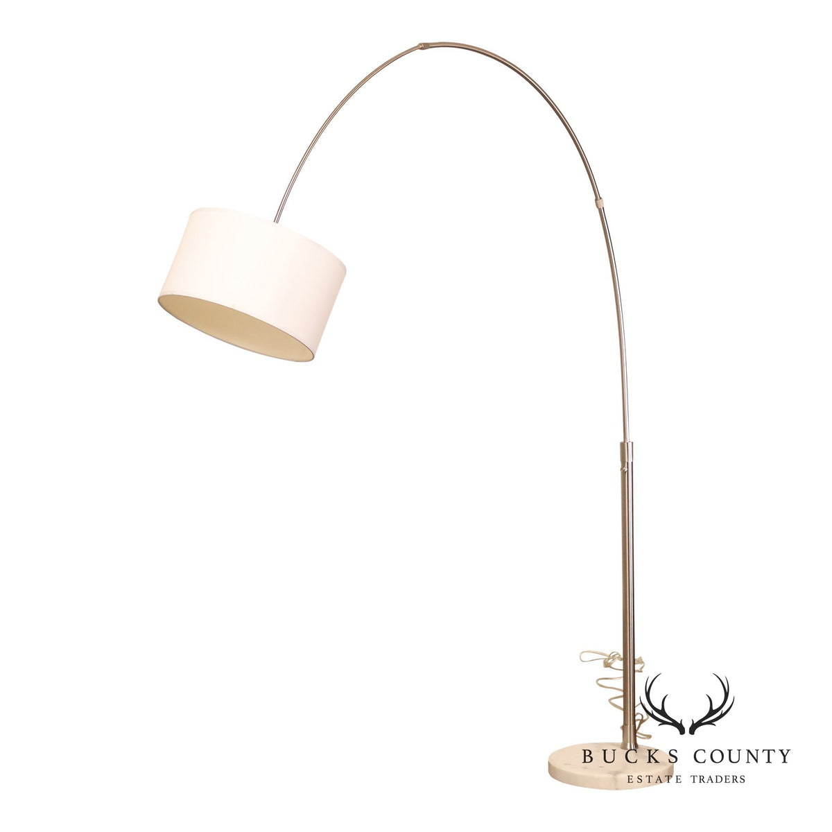 Nova Contemporary Brushed Nickel Arch Floor Lamp With Marble Base