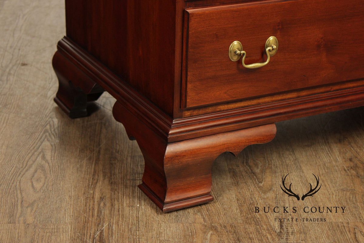 Statton Chippendale Style Cherry Tall Chest On Chest