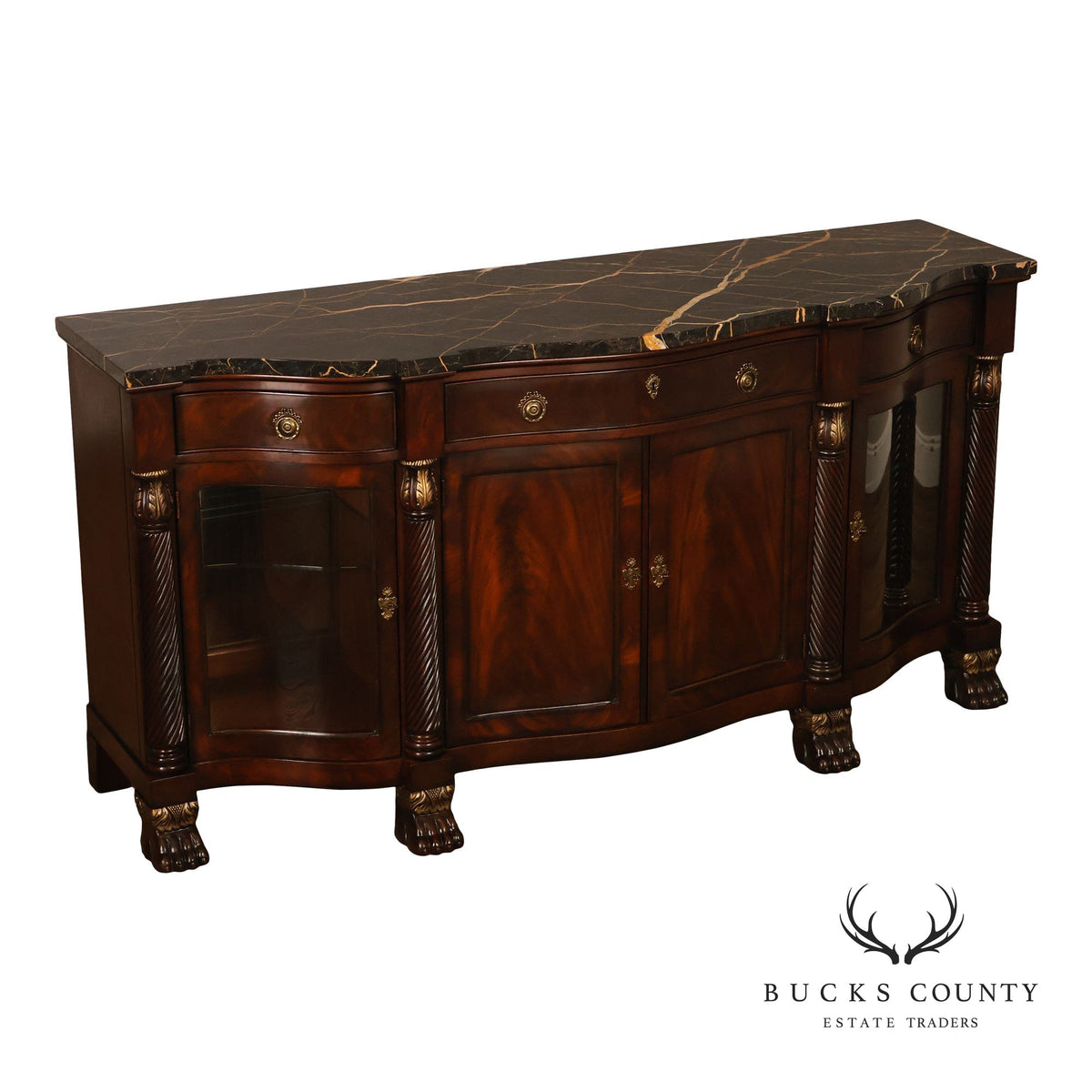 Henredon Historic Natchez Collection Marble Top Mahogany Sideboard