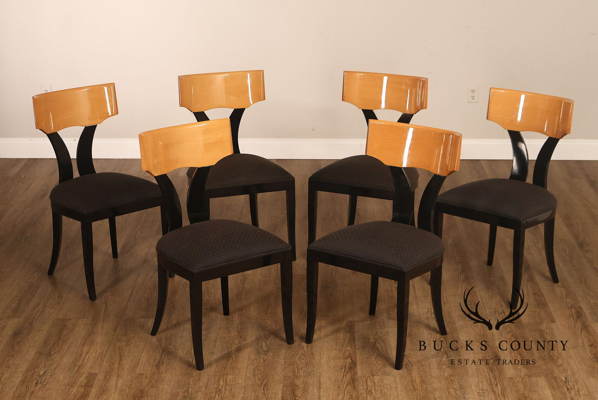 Pietro Costantini For Ello Set Of Six Italian Klismos Dining Chairs