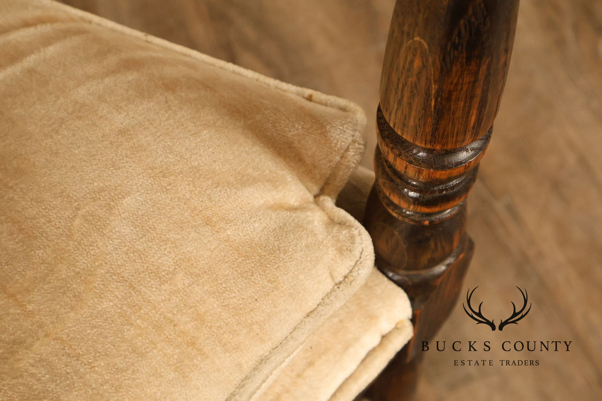 Tudor Style Pair of Oak Armchairs