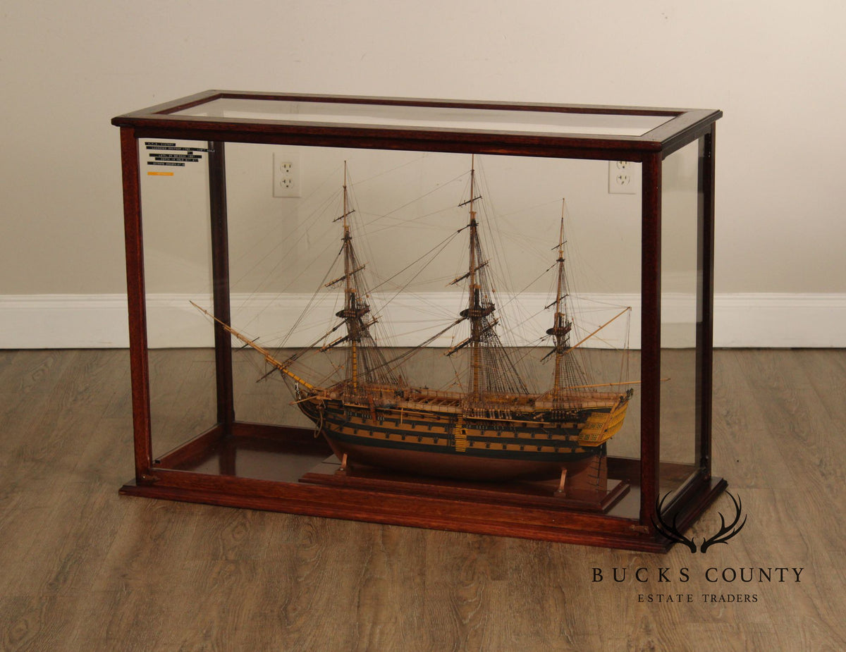 Model Ship 'HMS Victory' In Wooden Display Case