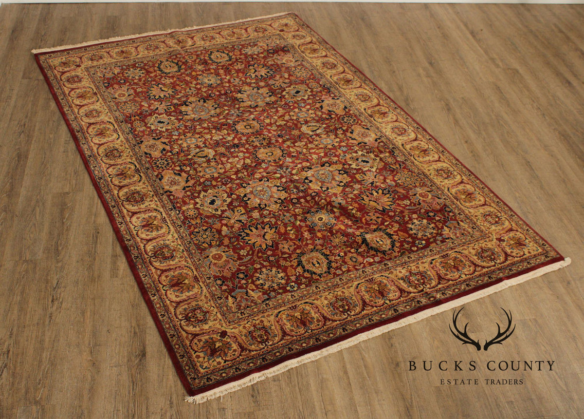 Indo Kashan Handmade 6' X 9' Wool Area Rug