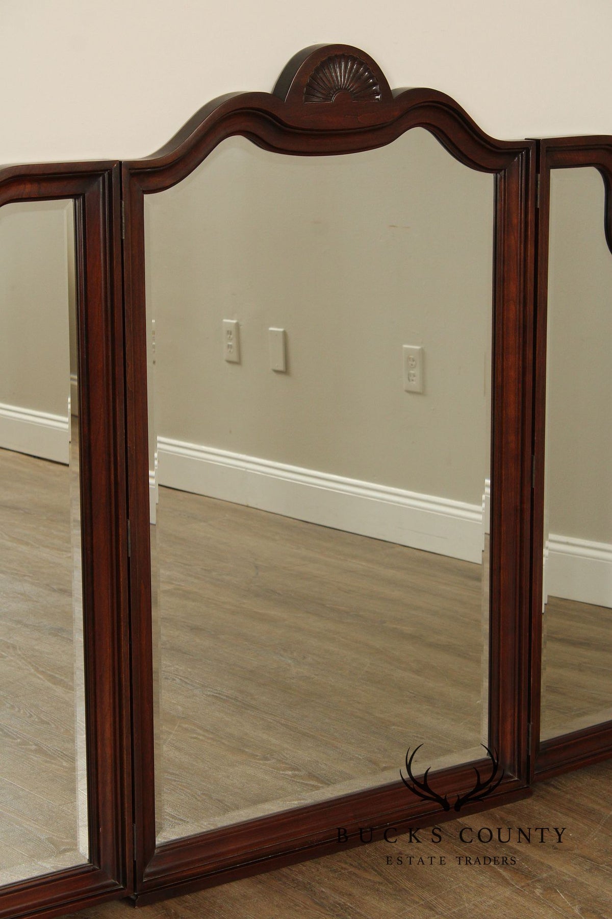 Harden Queen Anne Style Cherry Tri-Fold Dresser Mirror
