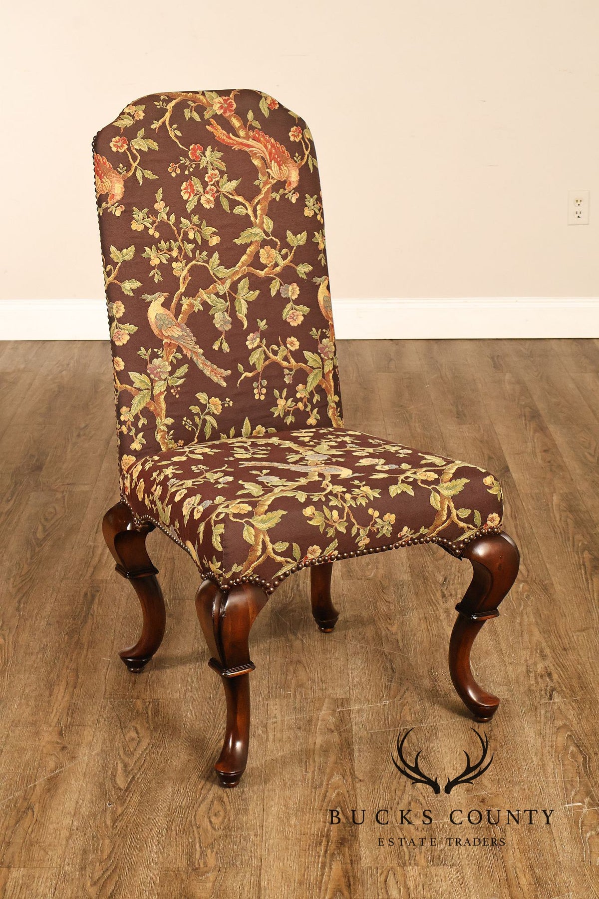 Banks Coldstone By Sarreid Set Of Six Queen Anne Style Upholstered Dining Chairs