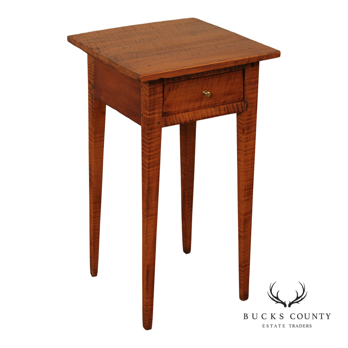 Antique American  Federal Period Tiger Maple End Table