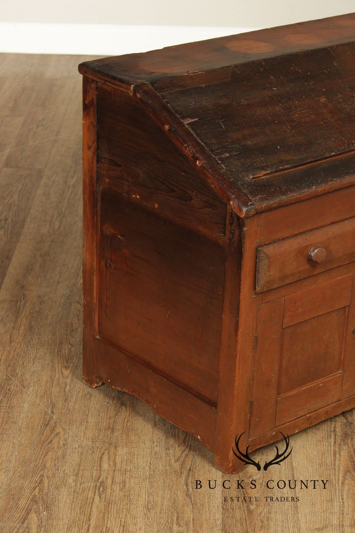 Antique Country Pine Slant Front Schoolmaster’s Desk