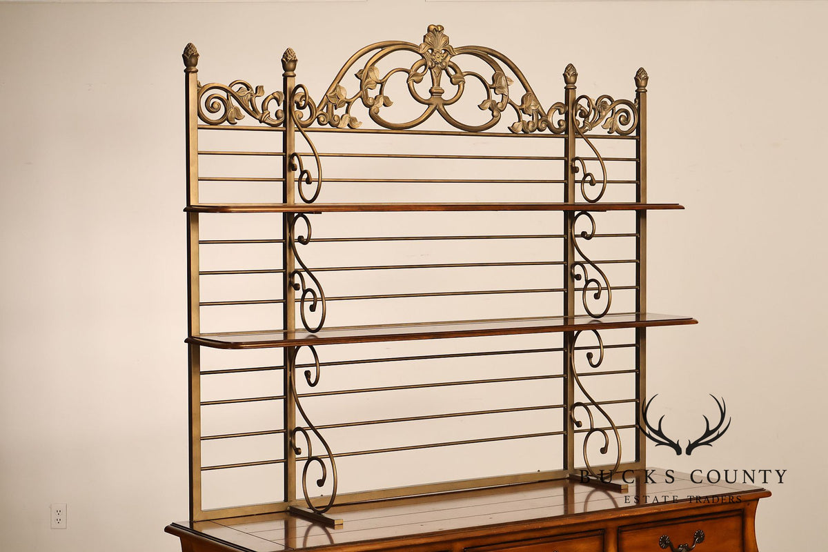 Drexel Heritage French Provincial Sideboard With Metal Scroll Baker's Rack