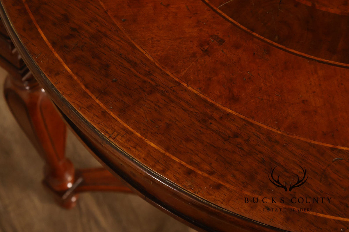 Koypthe Continental Style Walnut And Burl Walnut Inlaid Accent Table