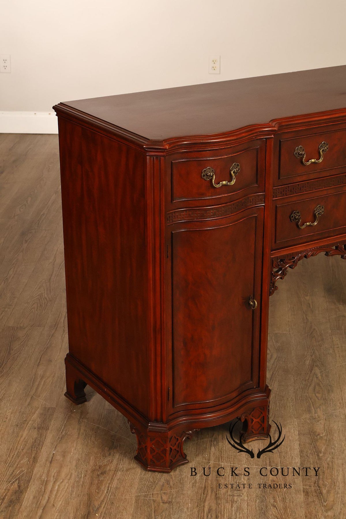 Chippendale Serpentine Mahogany Sideboard Server