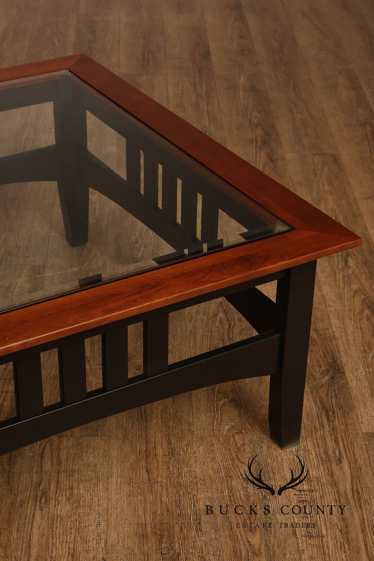Ethan Allen American Impressions Cherry Glass Top Coffee Table