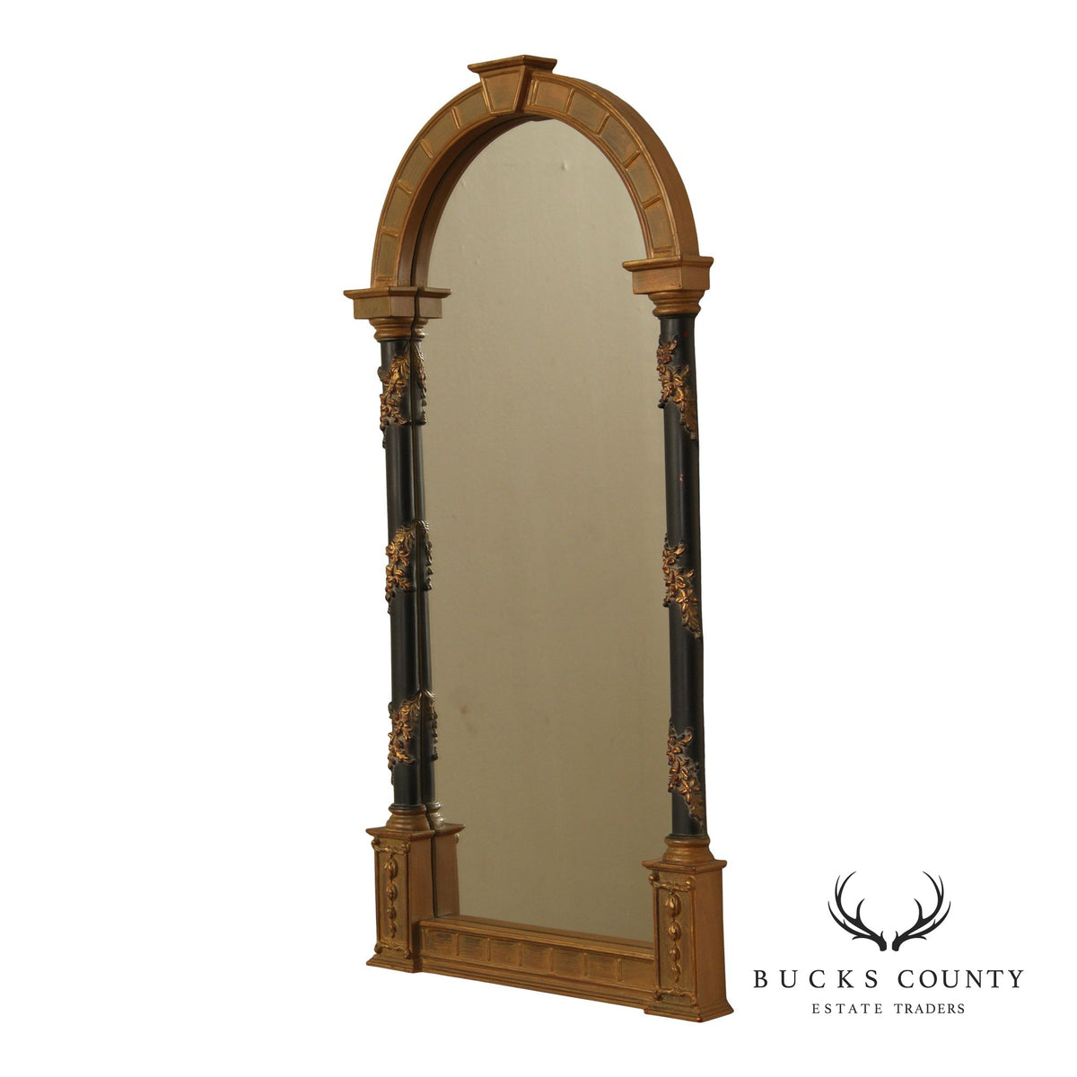 Uttermost Italian Baroque Style Arched Wall Mirror