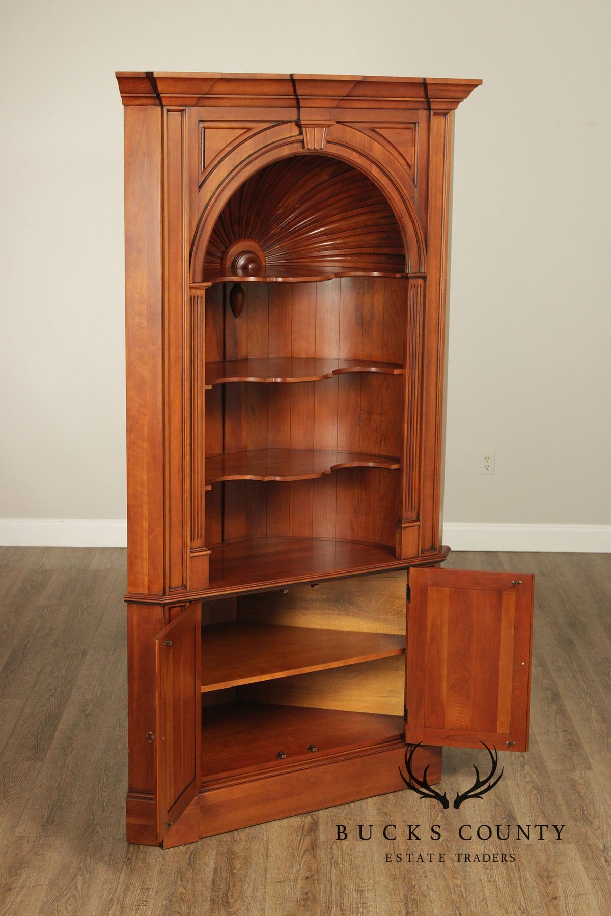 Harden  Chippendale Style Cherry Corner Bookcase