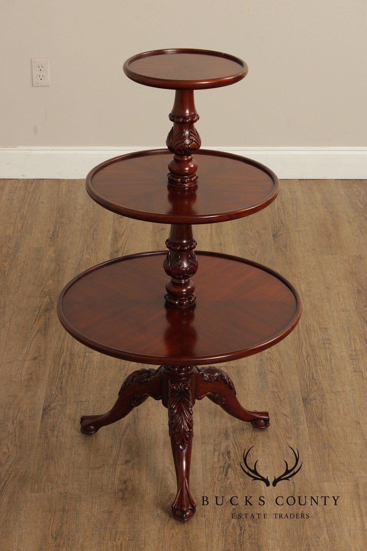 Harrods Knightsbridge Wilton George III Style Mahogany Three Tier Dumbwaiter