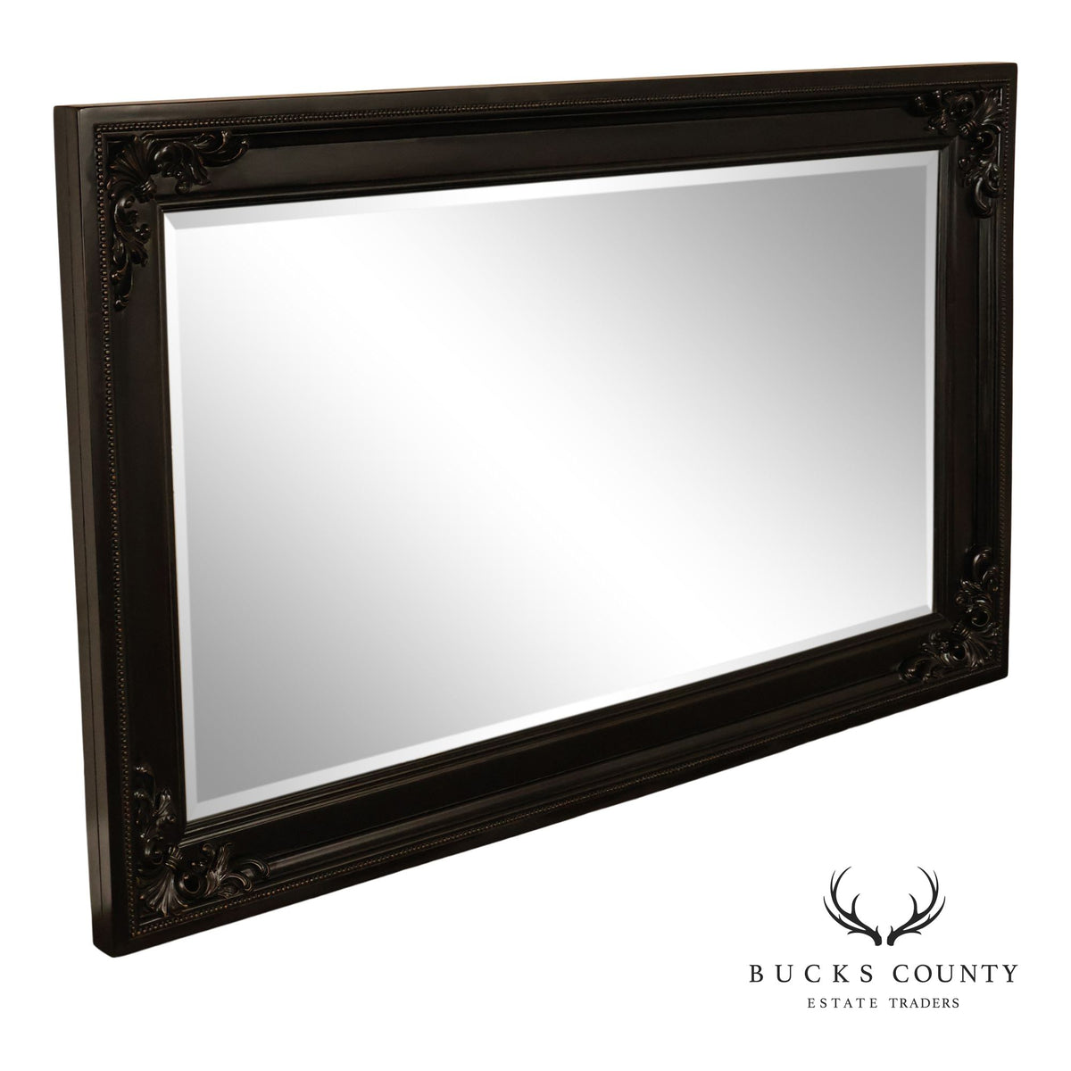 Rococo Style Large Ebonized Leaner Mirror