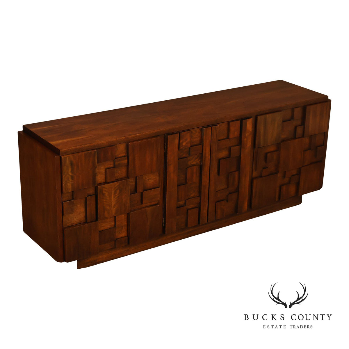 Vintage Lane Mid-Century Modern Brutalist Walnut Dresser