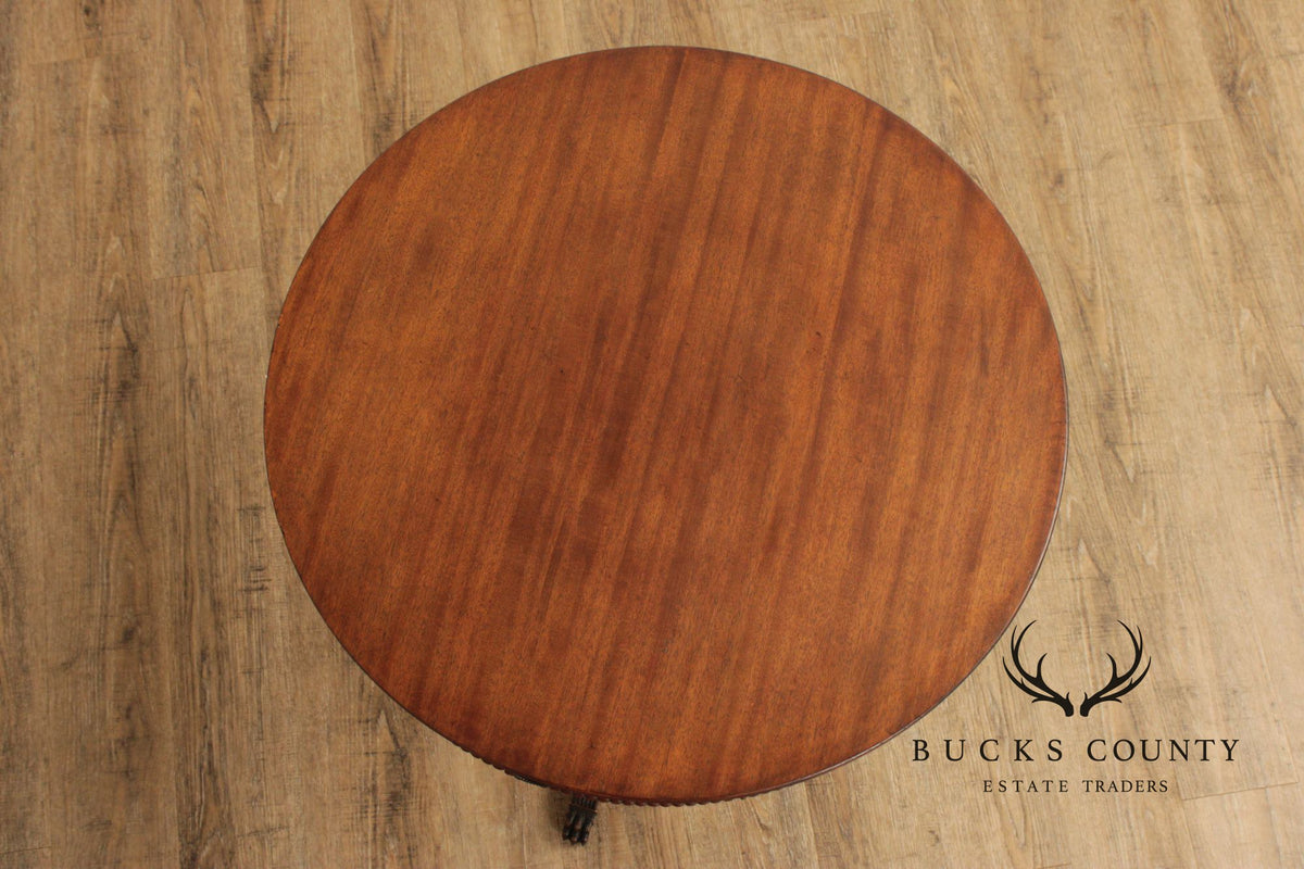 Regency Style 1940's Vintage Mahogany Drum Table