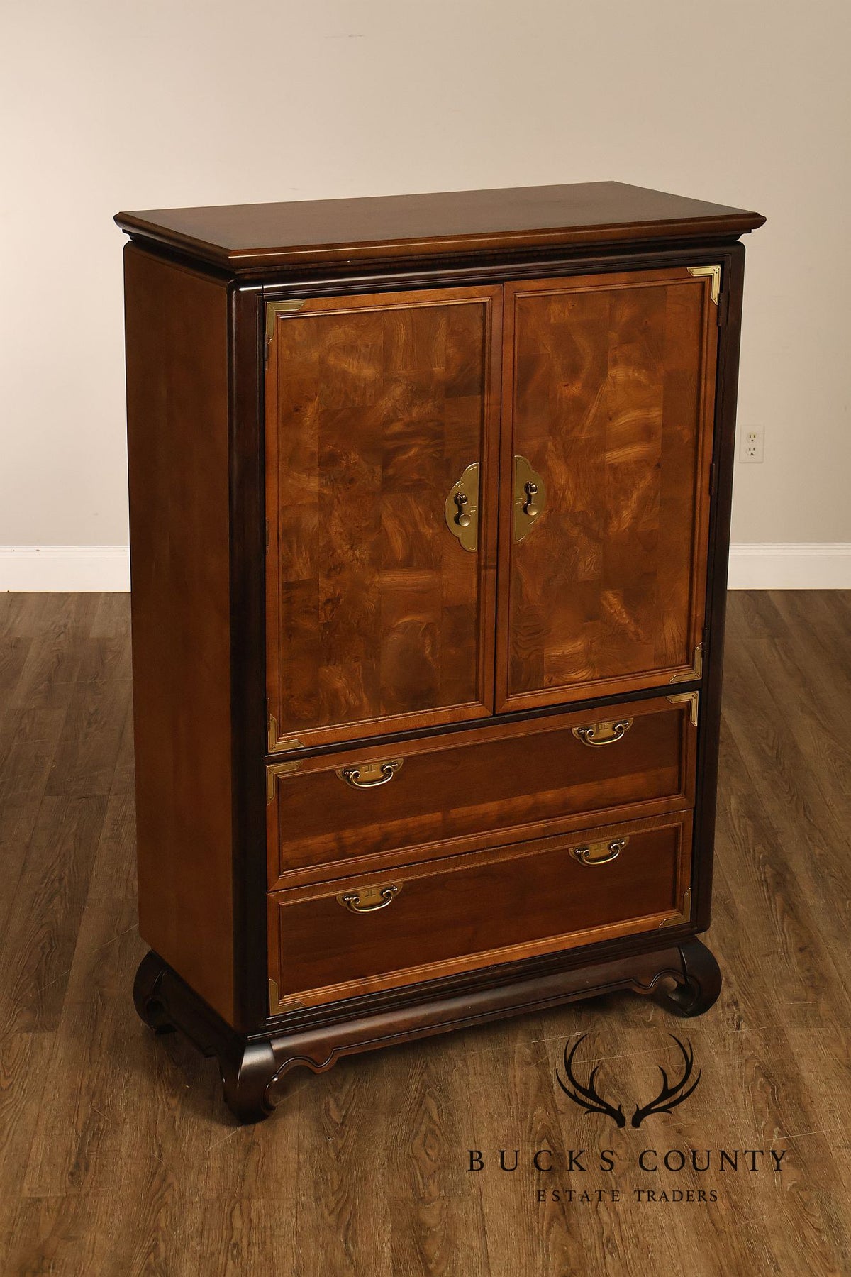 Broyhill Premier Ming Dynasty Asian Style Burl Wood Armoire