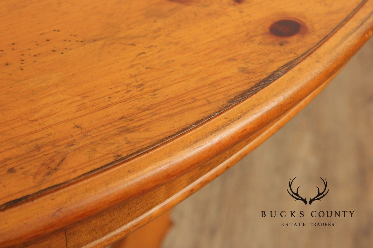 Spanish Baroque Style Pine Demilune Hall Table