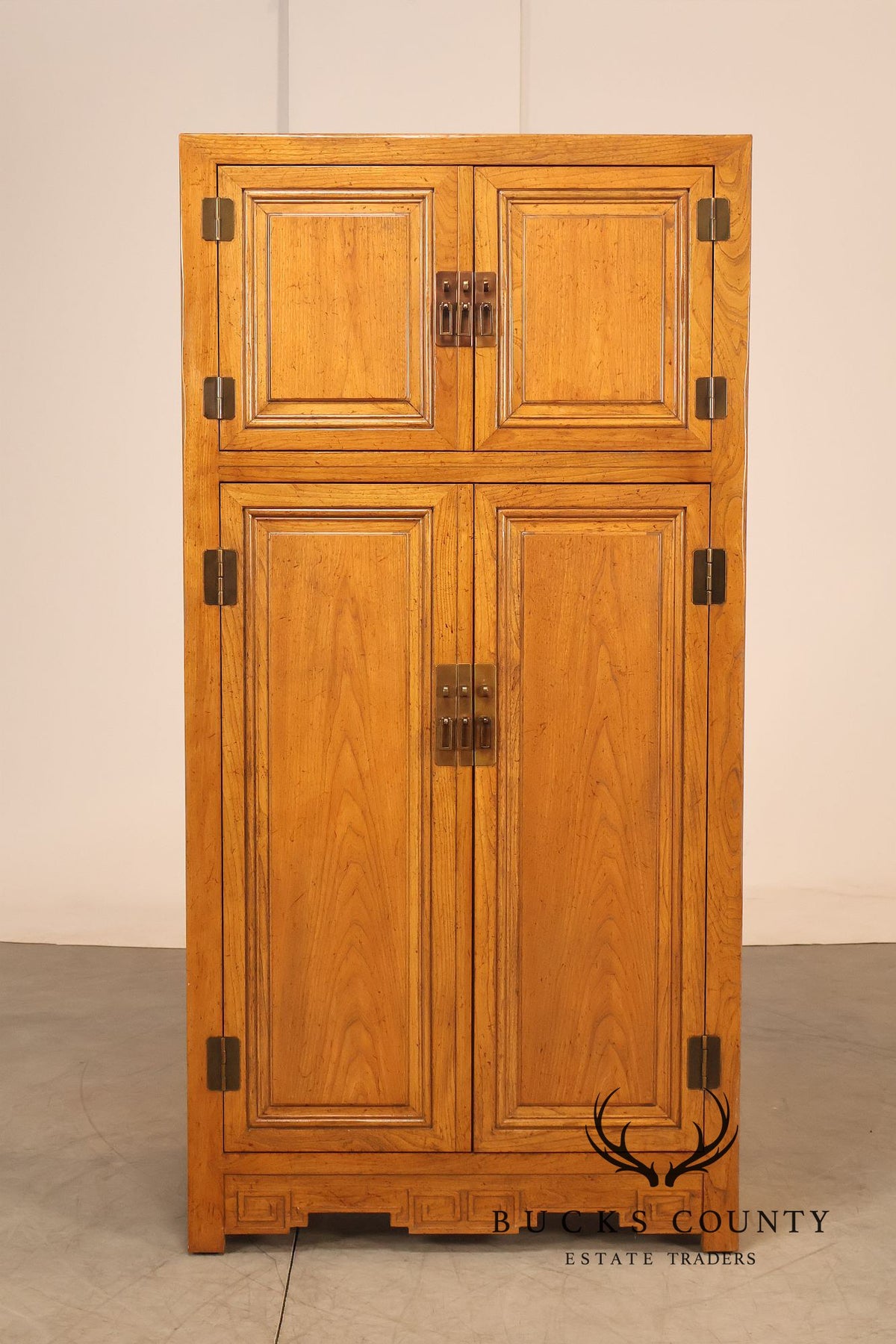 Baker Furniture Asian Modern Four-Door Entertainment Armoire