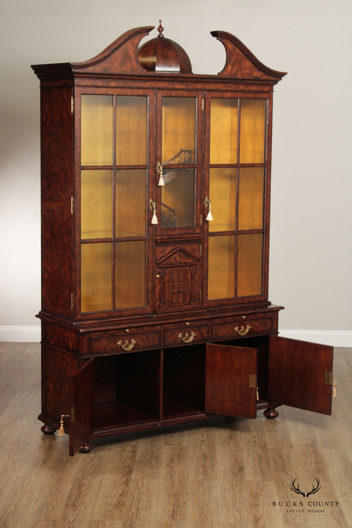 Althorp Living History Architectural Mahogany Display Cabinet With Interior Spiral Staircase
