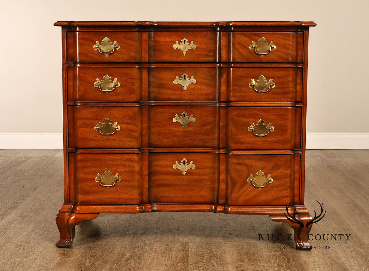 Kindel Chippendale Style Mahogany Block-Front Chest Of Drawers