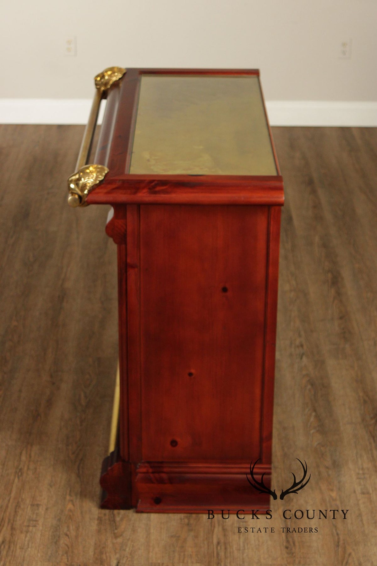 Pulaski Furniture Brass Top Lion Head Bar With Two Stools