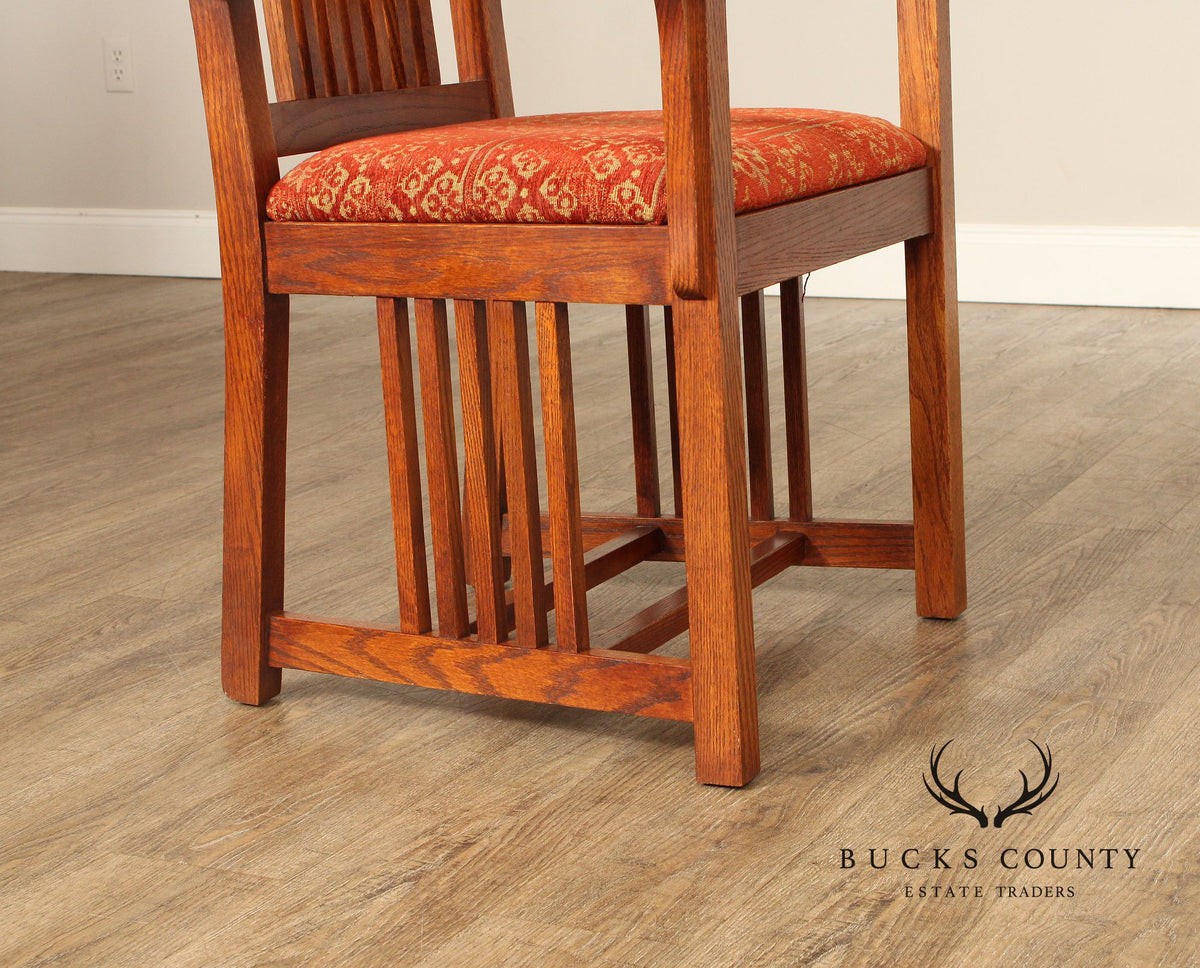 The Michaels Company  Mission Style Set Of Six Oak Spindle Dining Chairs