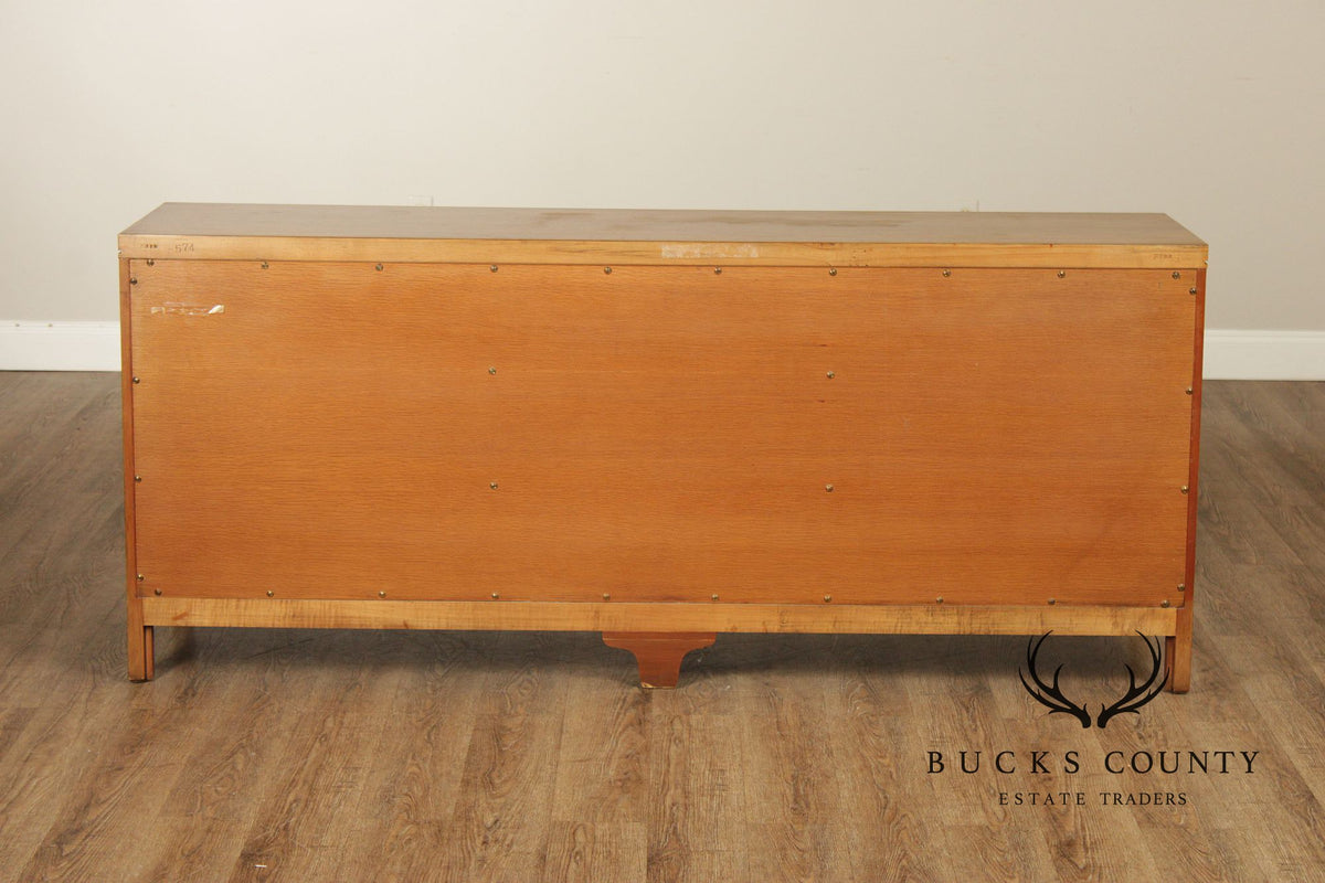 John Widdicomb Mid Century Modern Walnut 9 Drawer Triple Dresser