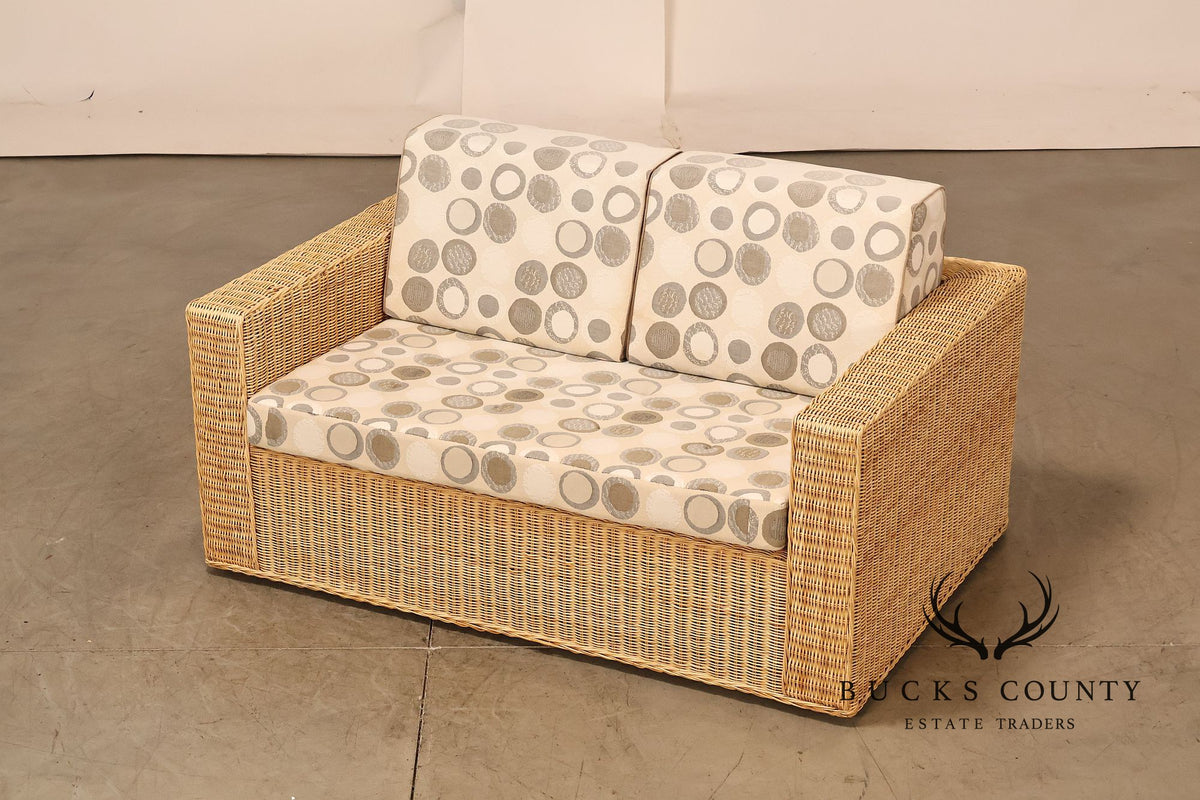 Gunther Lamber Pair of Wicker Loveseats