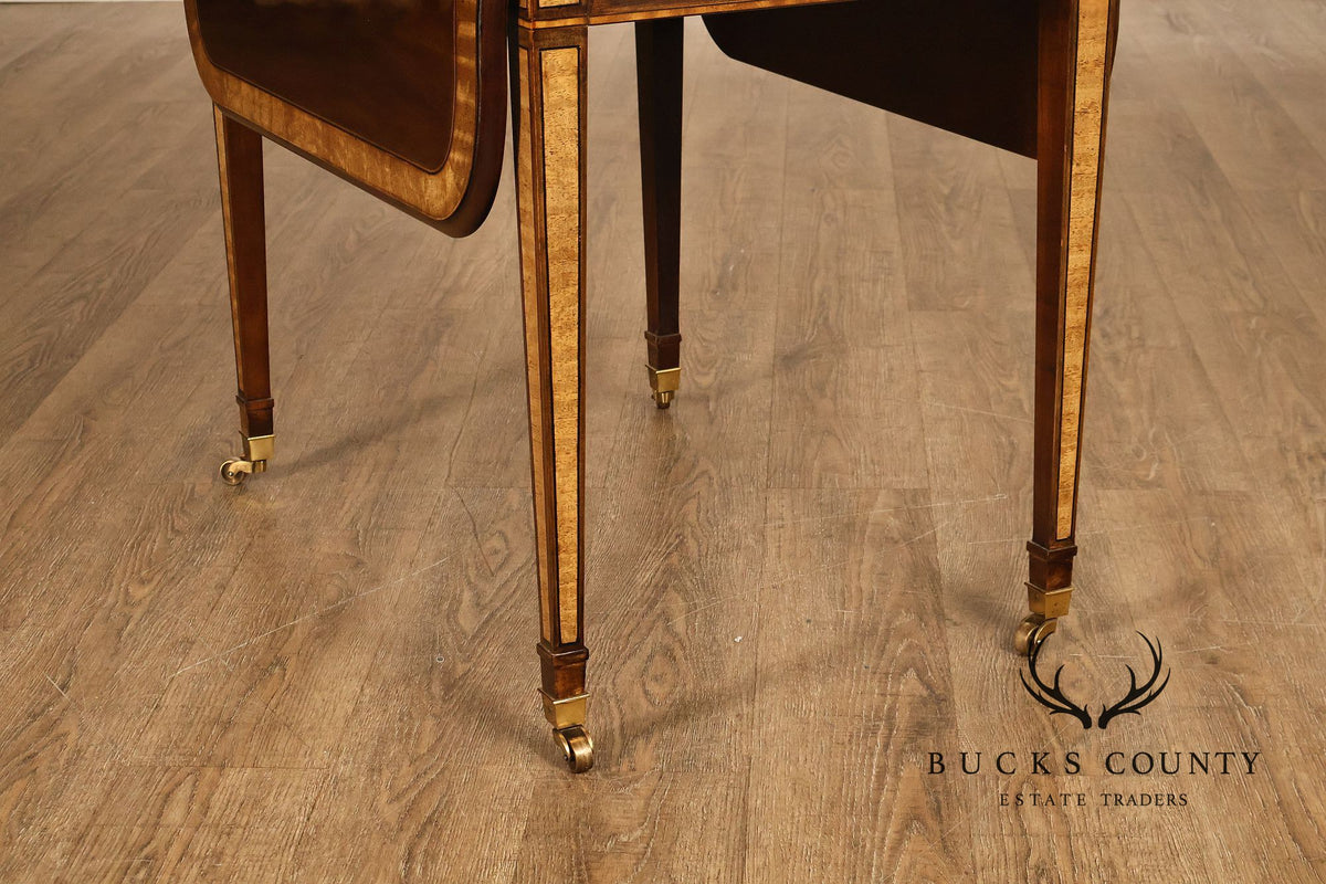 Henredon Historic Natchez Collection Mahogany And Burl Drop Leaf Pembroke Side Table