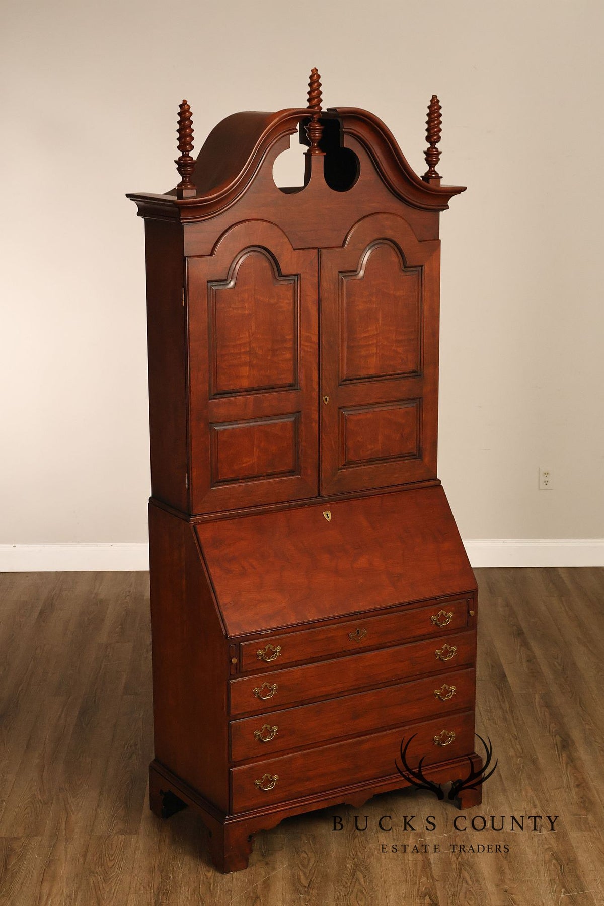 Wright Table Company New England Cherry Secretary Desk Bookcase