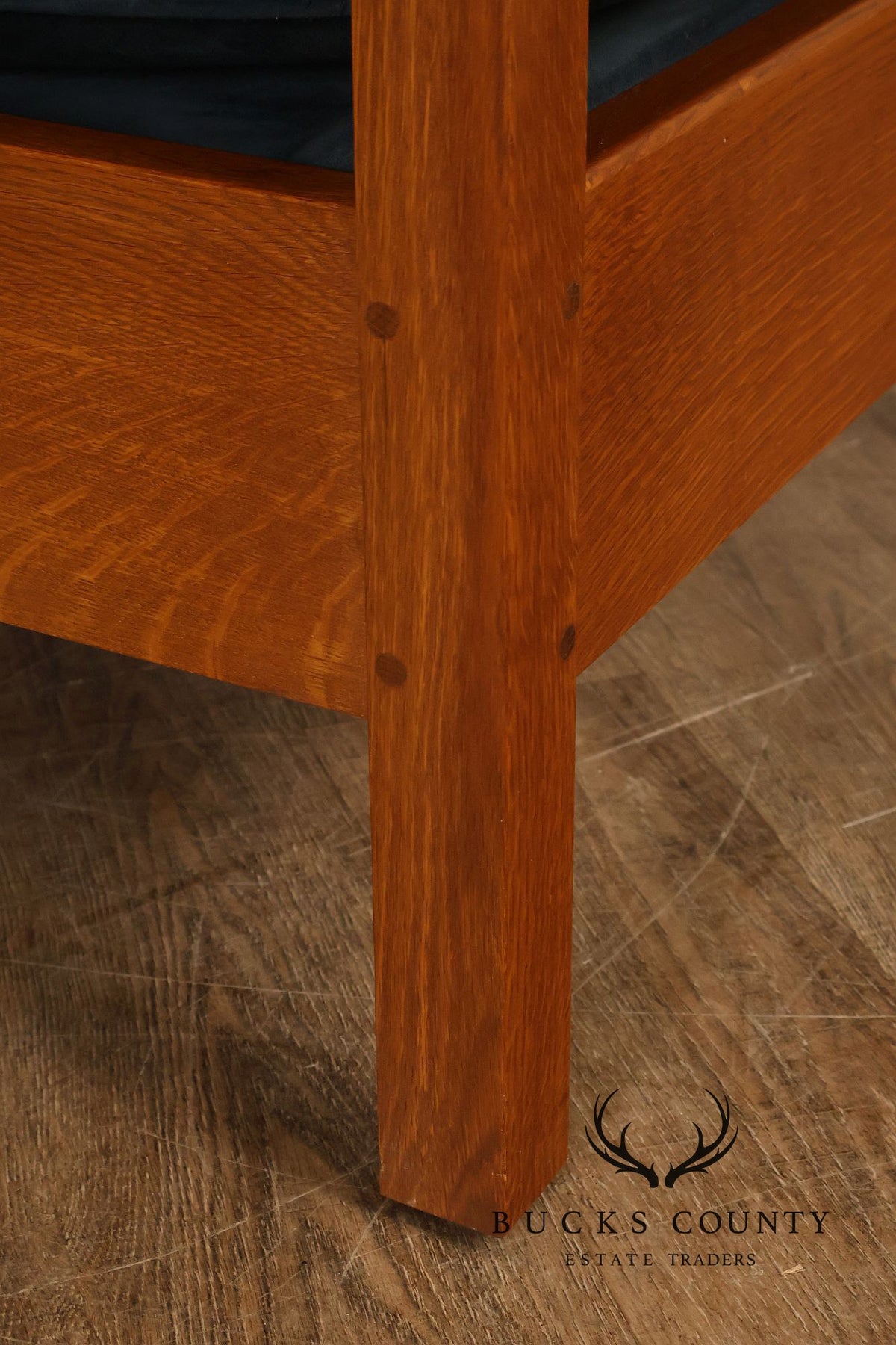 Stickley Mission Harvey Ellis Pair Of Inlaid Cube Chairs