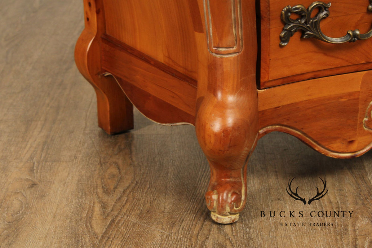 French Country Style Marble Top Pine Commode