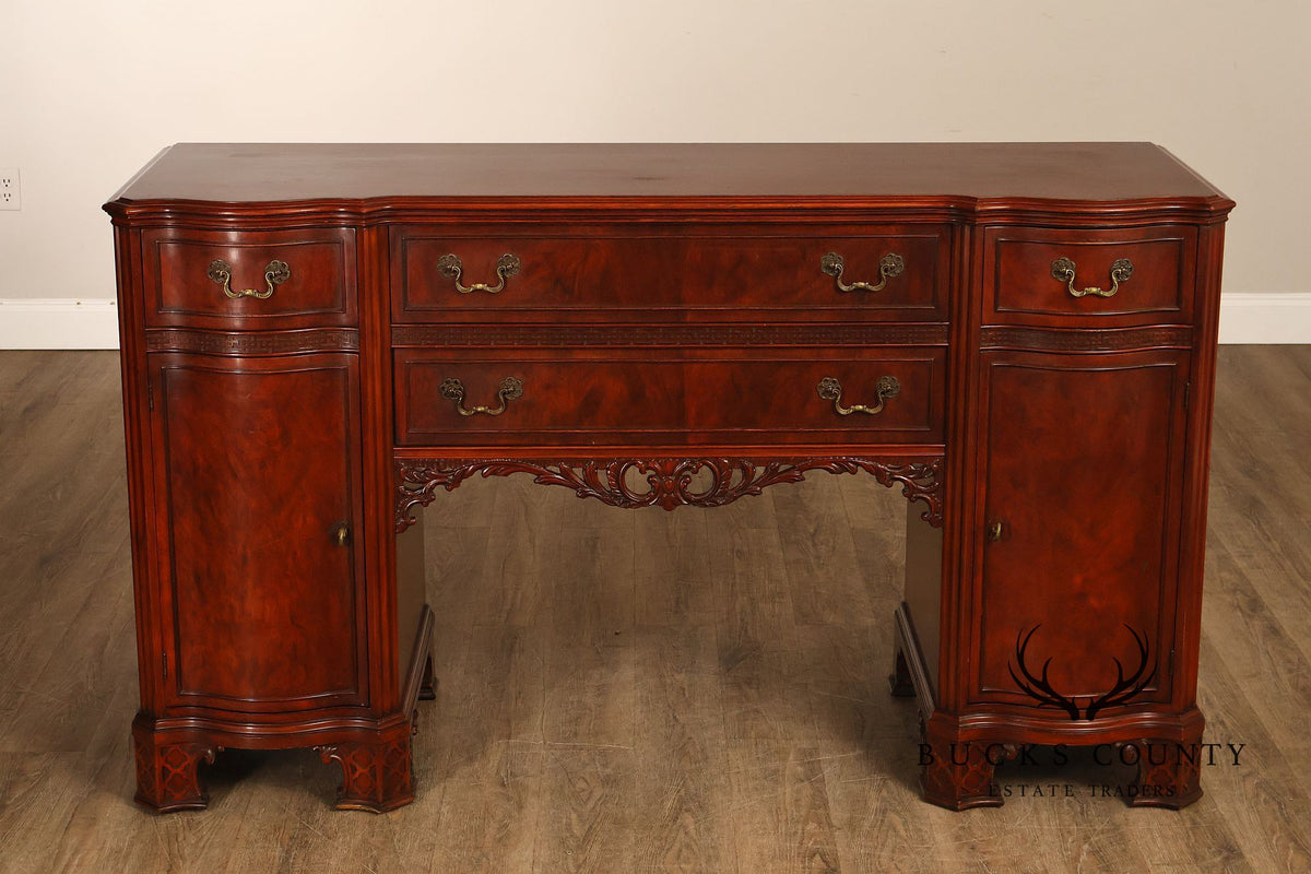 Chippendale Serpentine Mahogany Sideboard Server