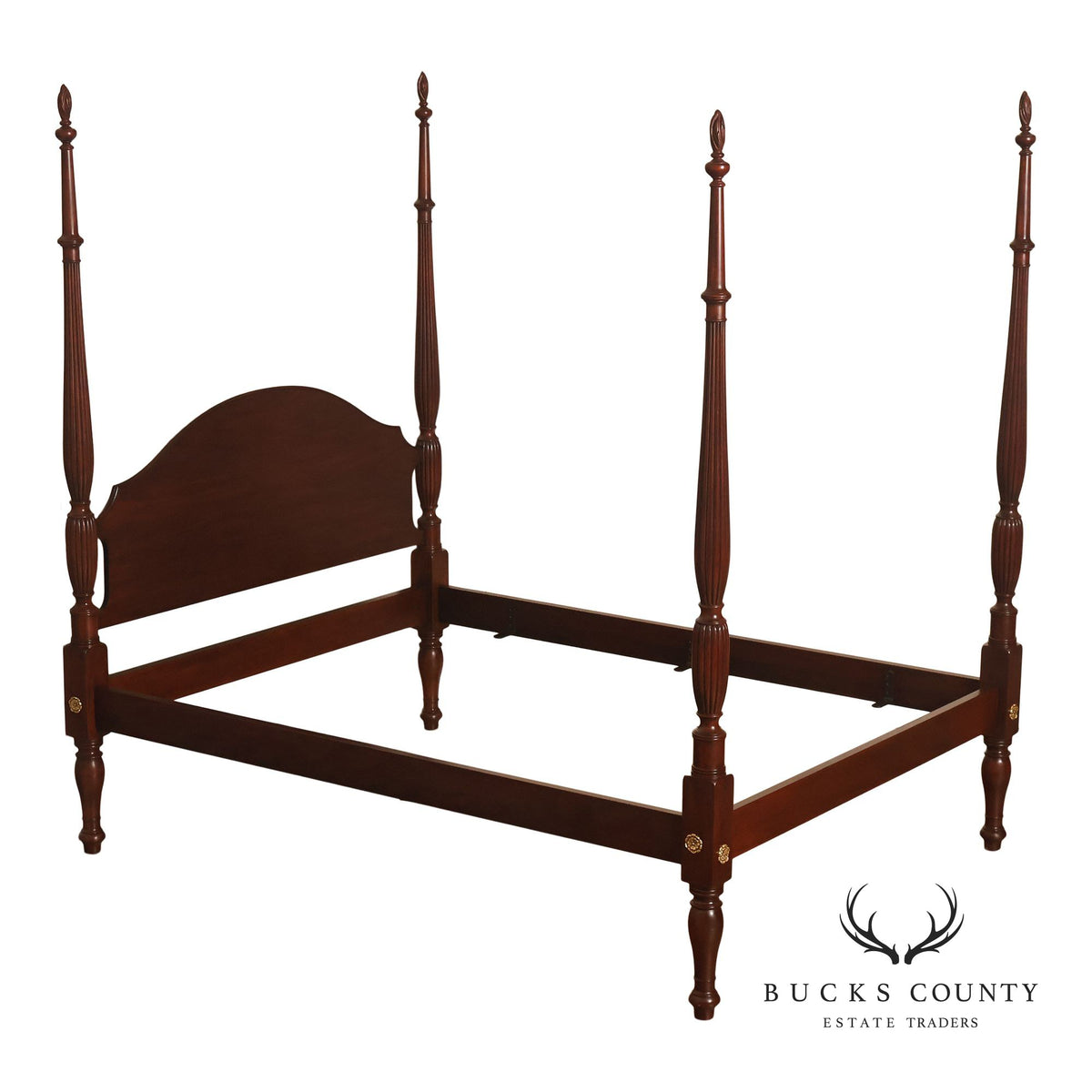 Henkel Harris Carved Mahogany Queen Poster Bed