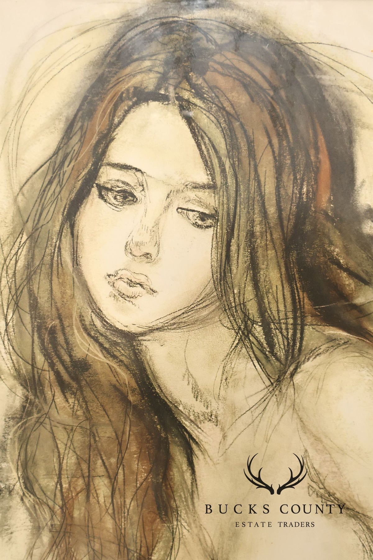 Sheldon C. Schoneberg Mixed Media Drawing, Nude Study