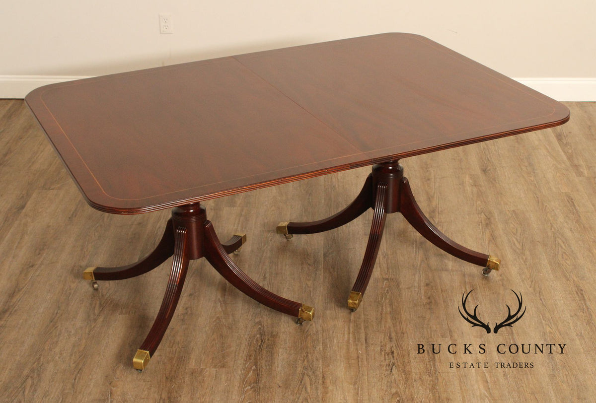 Baker Furniture Historic Charleston Collection Mahogany Pedestal Dining Table With Two Leaves