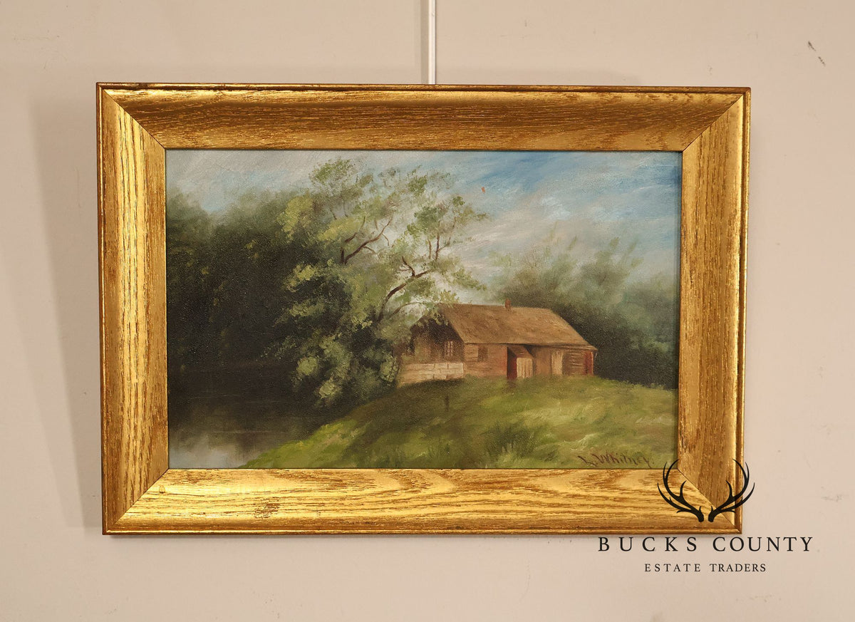Artist Signed Vintage Oil Painting, Homestead