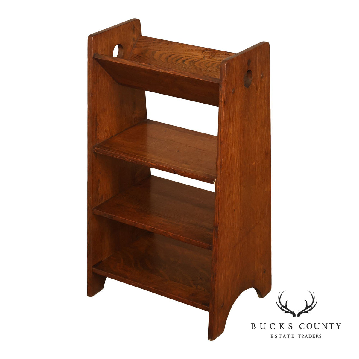 Antique Arts And Crafts Book Trough Magazine Stand