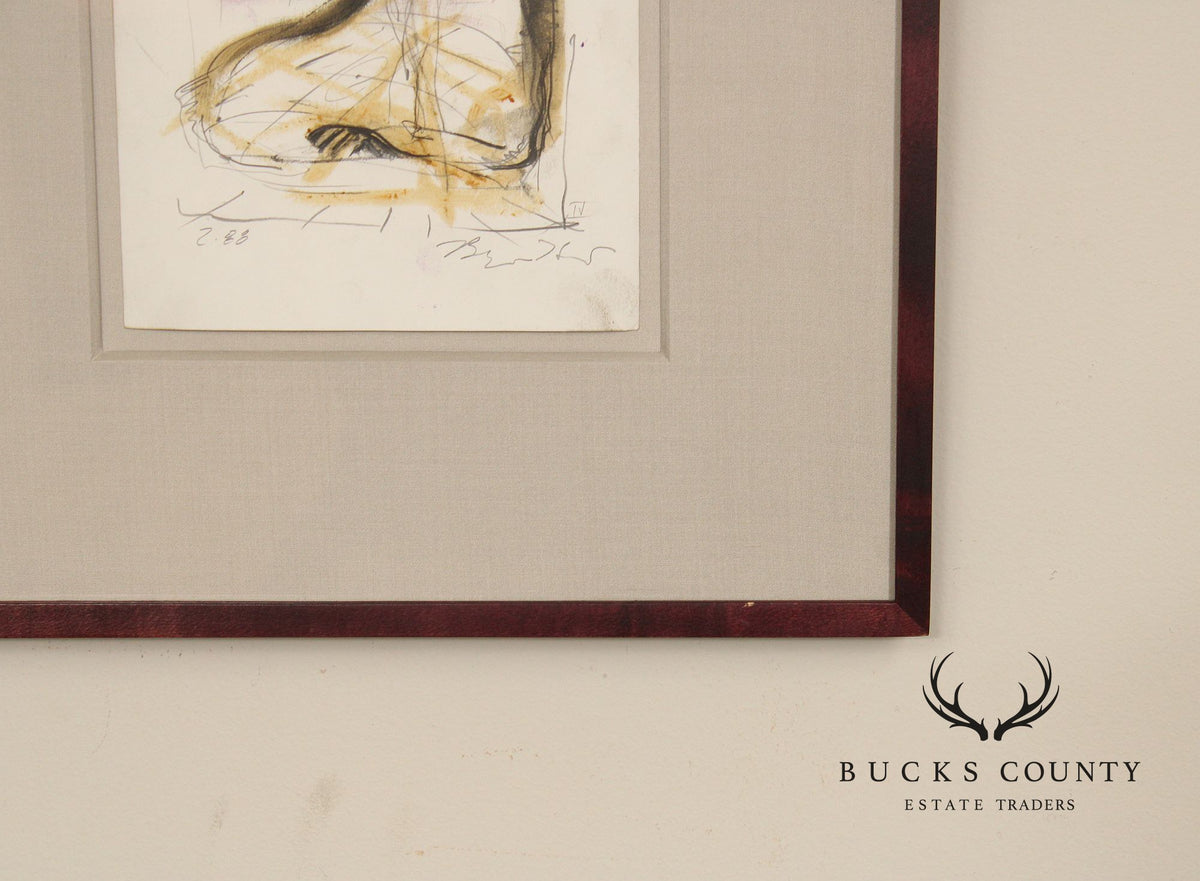 Bryan Hunt Abstract Graphite on Paper, 'Four Movements IV'