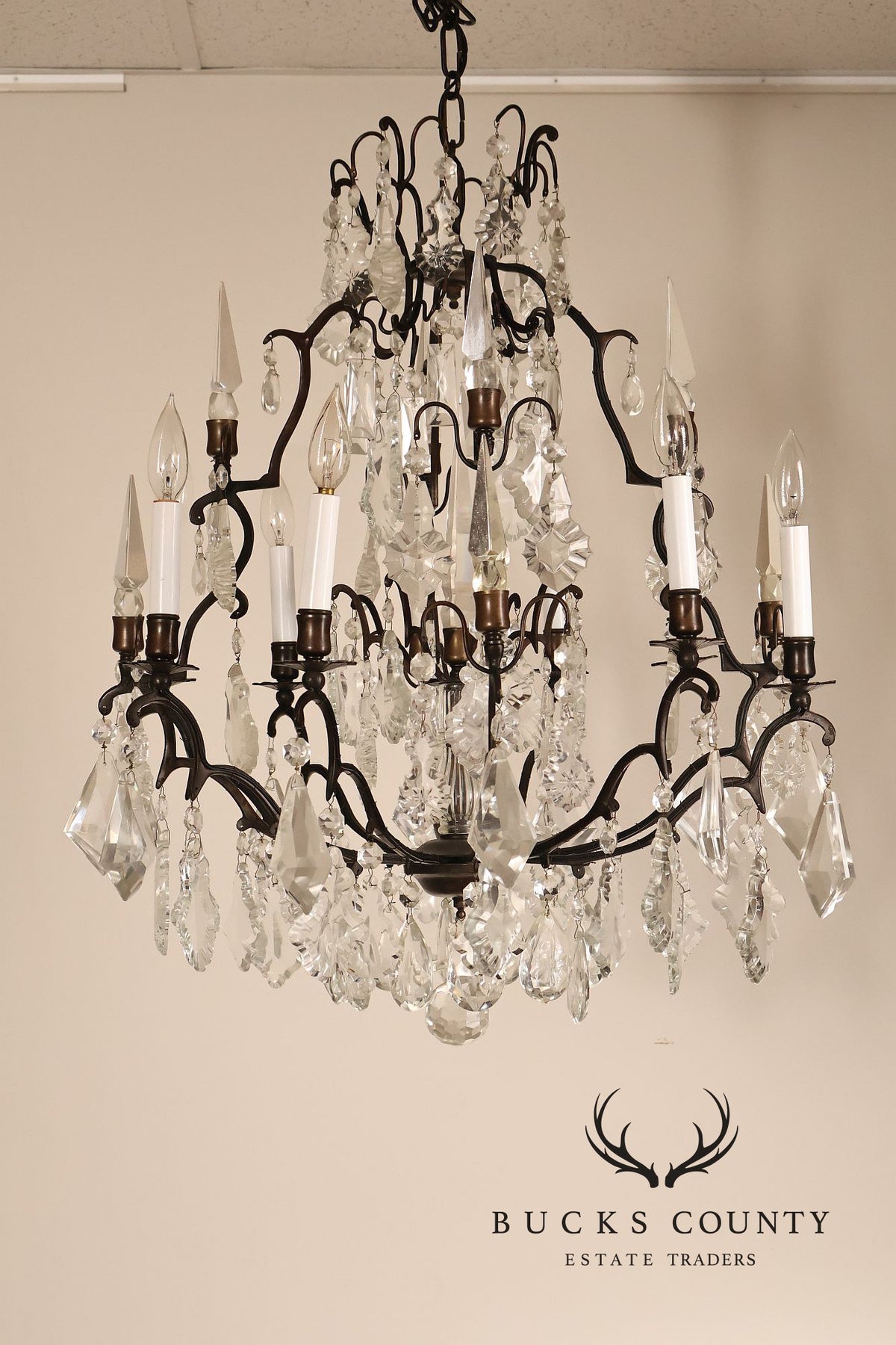Versailles Style Crystal And Bronze Chandelier