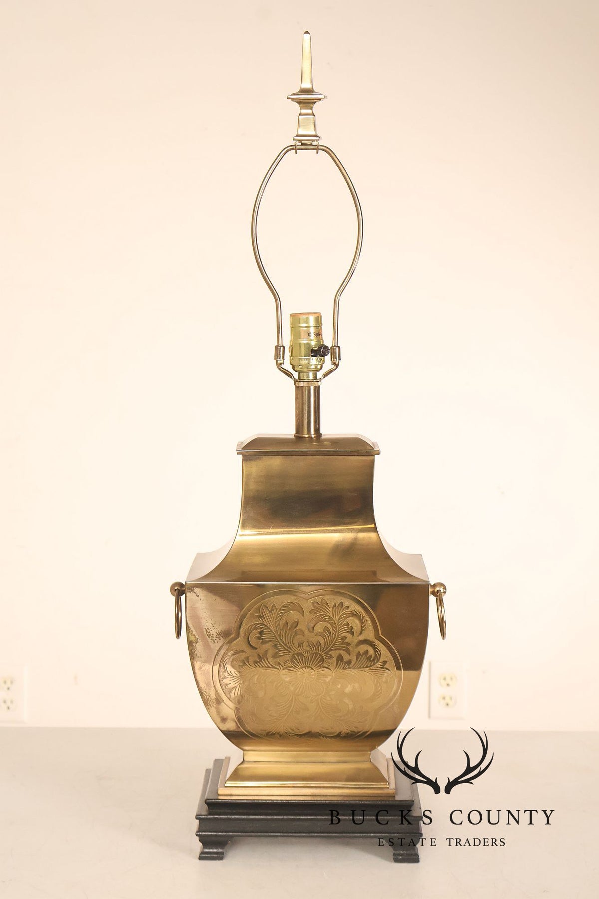 Stiffel Asian Inspired Embossed Metal Table Lamp