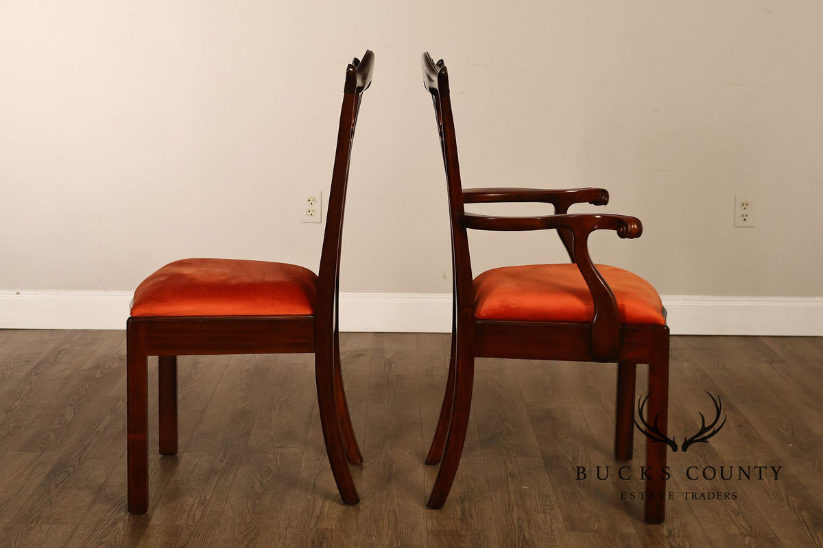 Maitland-Smith Set Of Eight Chippendale Style Mahogany Dining Chairs