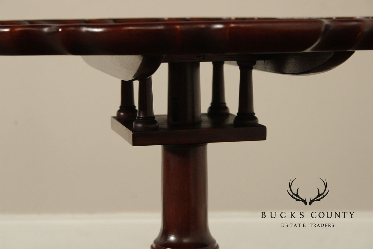 Henkel Harris Chippendale Style Mahogany Tilt Top Pie Crust Table
