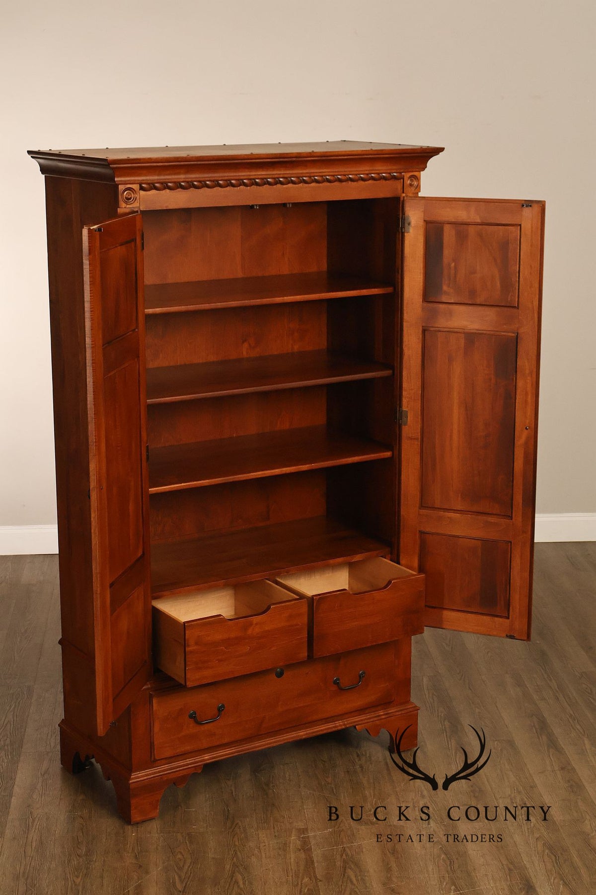 Ethan Allen Country Crossings Maple And Birch Two-Door Armoire Cabinet