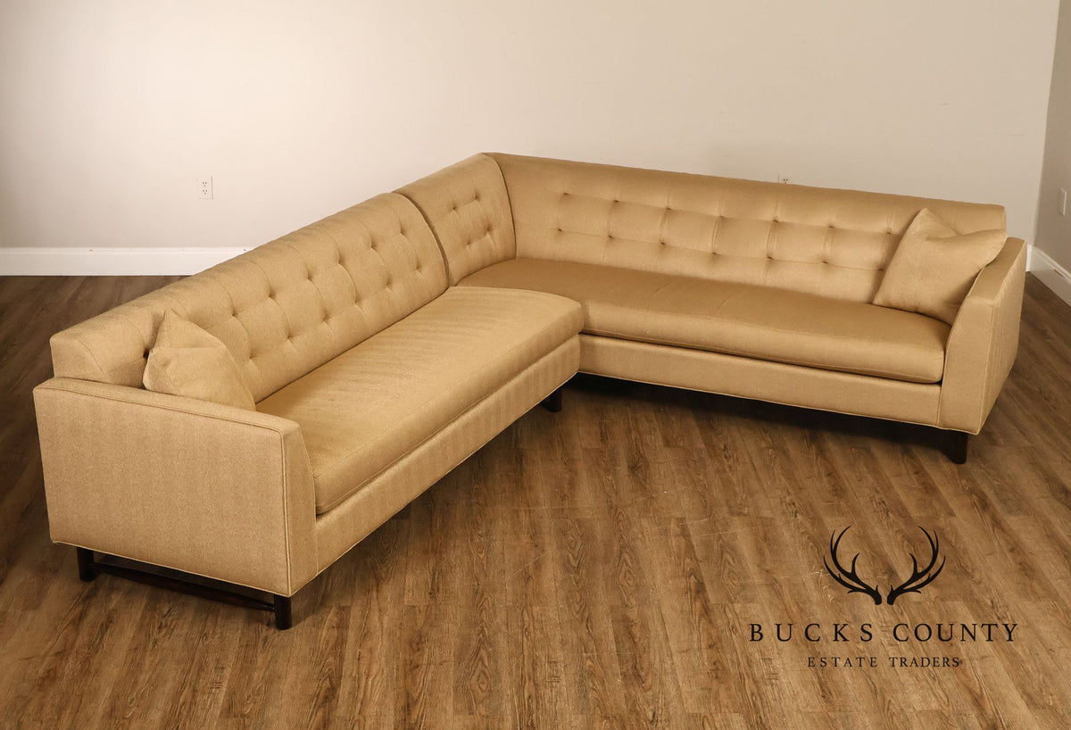 Sherrill Furniture Contemporary Modern Tufted Upholstered Sectional Sofa