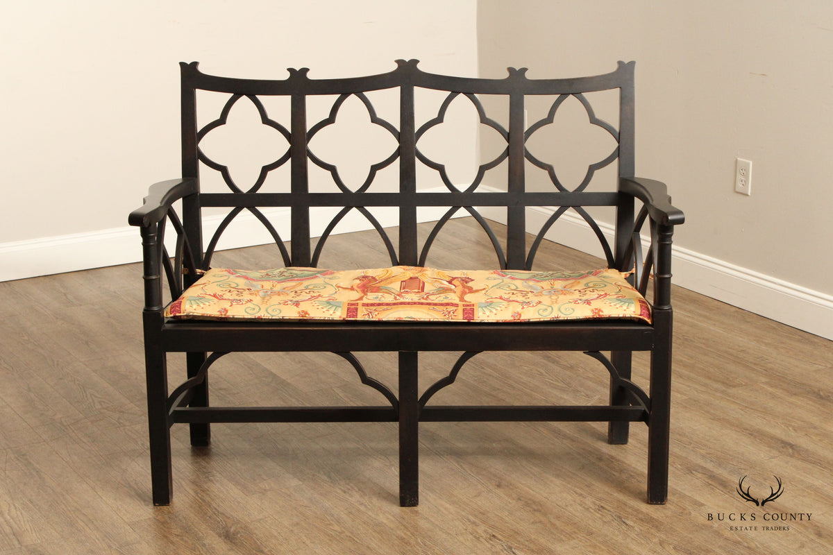 Wildon Home Gothic Revival Style Ebonized Bench